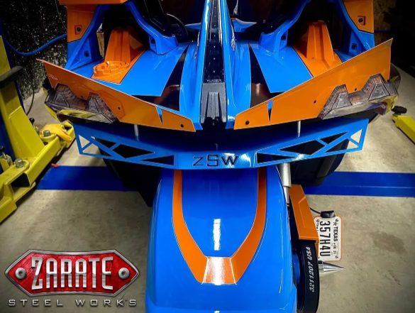 Zarate Steel Works SS Rear Lower Spoiler-Flame Design (2015–2021)