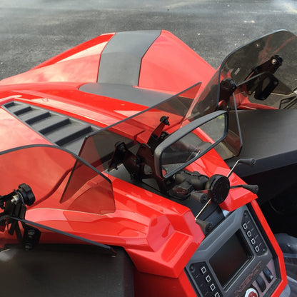 MADSTAD ENGINEERING 12" DUAL DOUBLE BUBBLE WINDSHIELD SYSTEM FOR THE POLARIS SLINGSHOT (2015-2019)