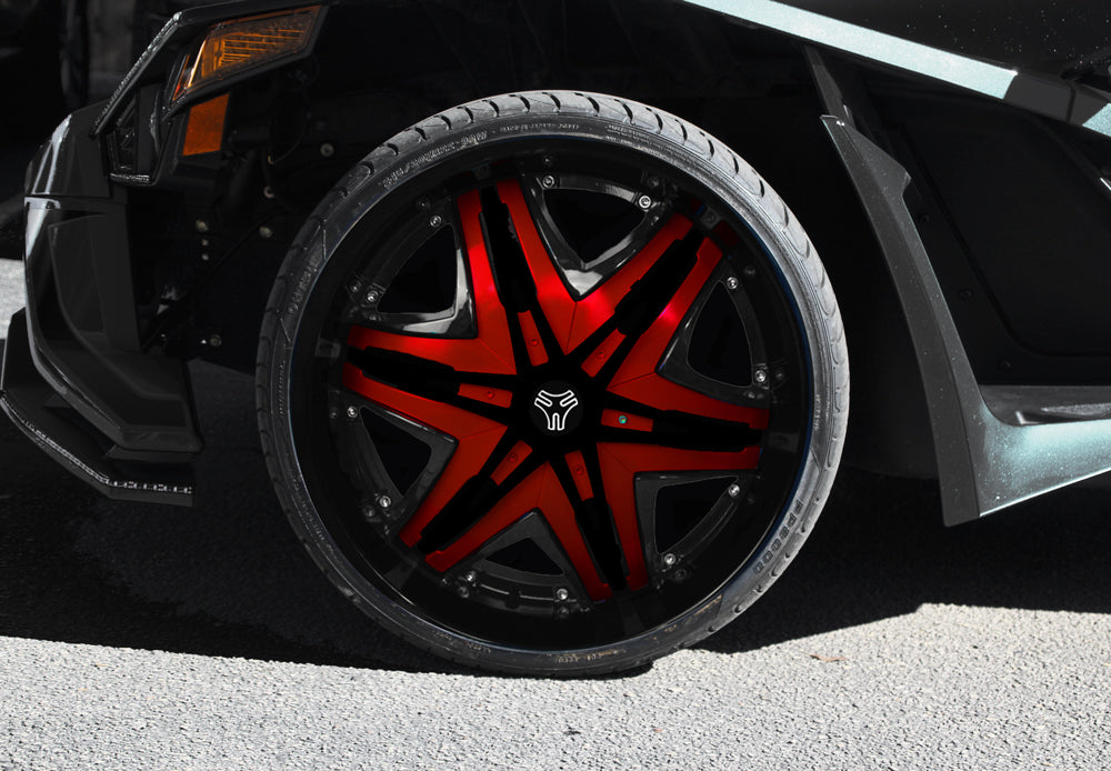 TWIST DYNAMICS 22" MATADOR CHROME WHEEL SET FOR THE POLARIS SLINGSHOT (2015-2024)