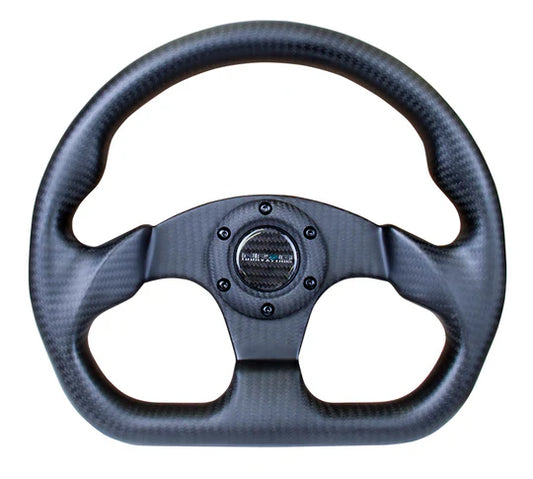 NRG MATTE CARBON STEERING WHEEL FLAT