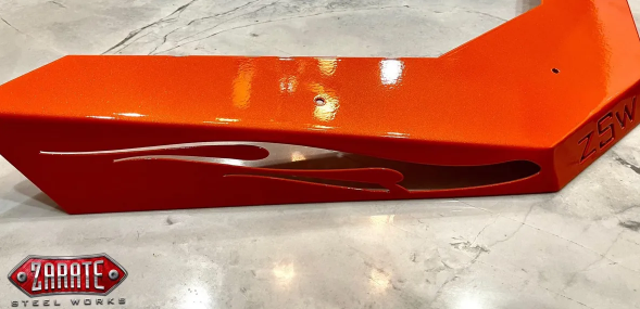 ZARATE STEEL WORKS SS REAR LOWER SPOILER-FLAME DESIGN [2015-2021 ...