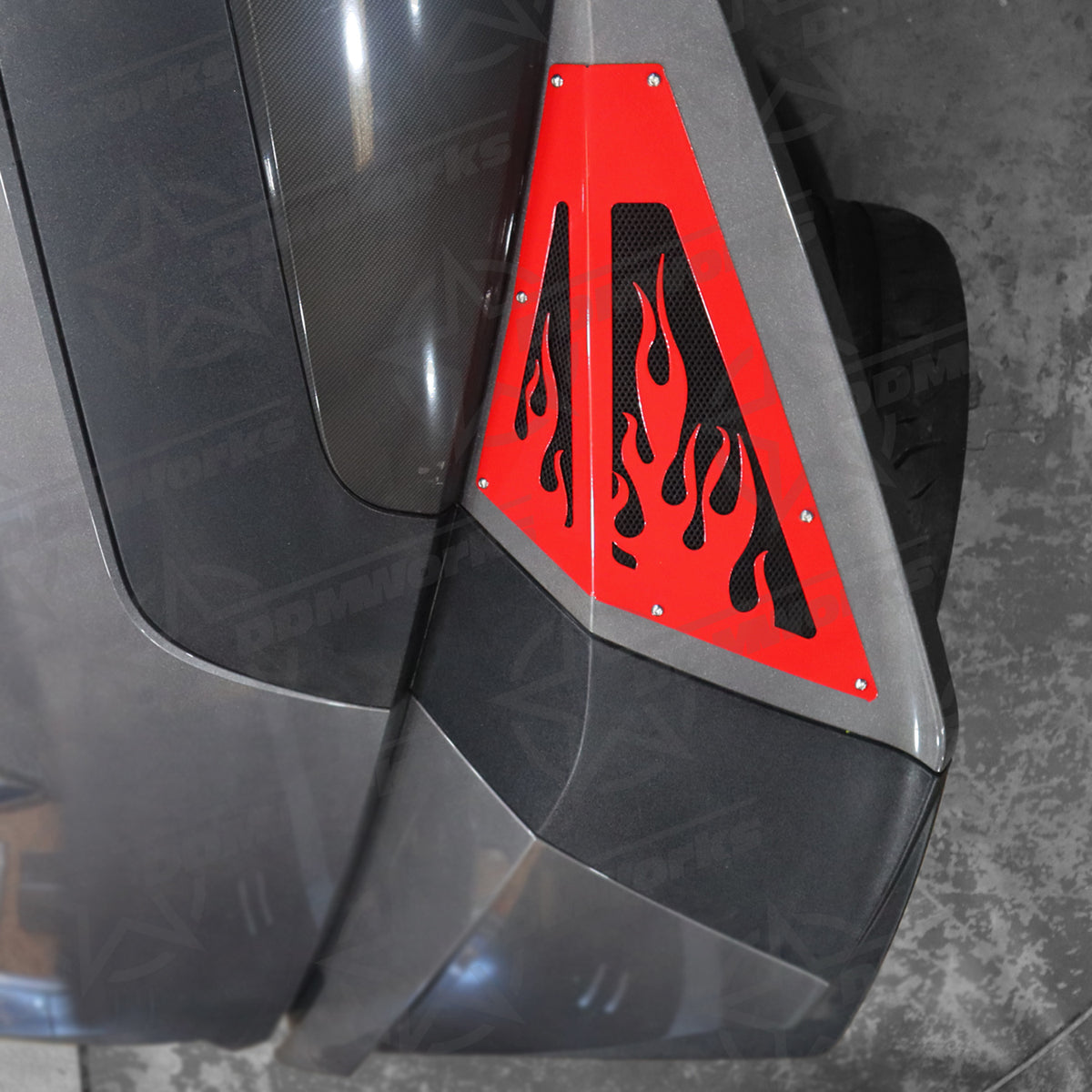 DDMWorks Polaris Slingshot Side Hood Vents, Firestorm (2015–2026) — manufacturer photo 2