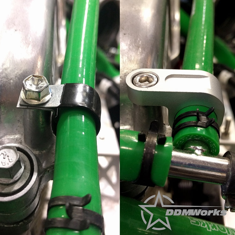 DDMWorks Billet hose clamps for Polaris Slingshot (2015–2019) — manufacturer photo 2