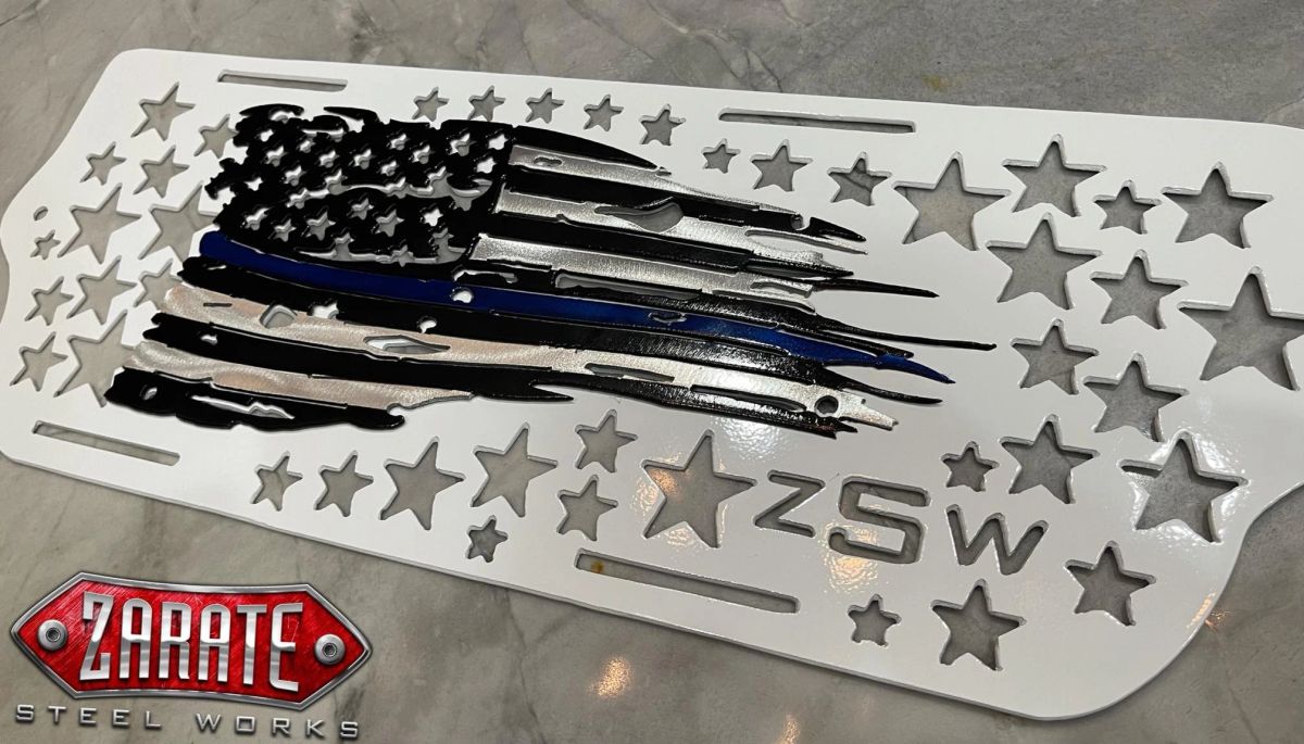 Zarate Steel Works Polaris Slingshot American Tattered Flag Grille