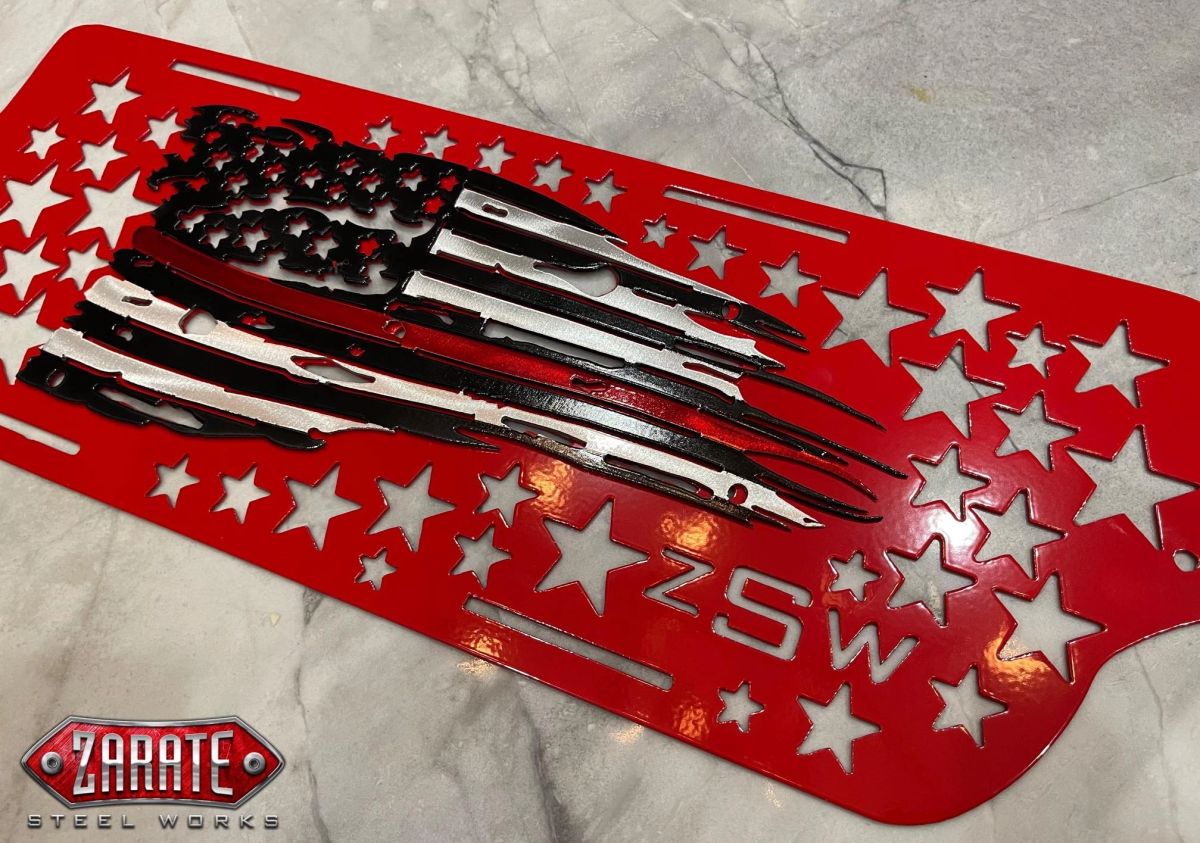 Zarate Steel Works Polaris Slingshot American Tattered Flag Grille