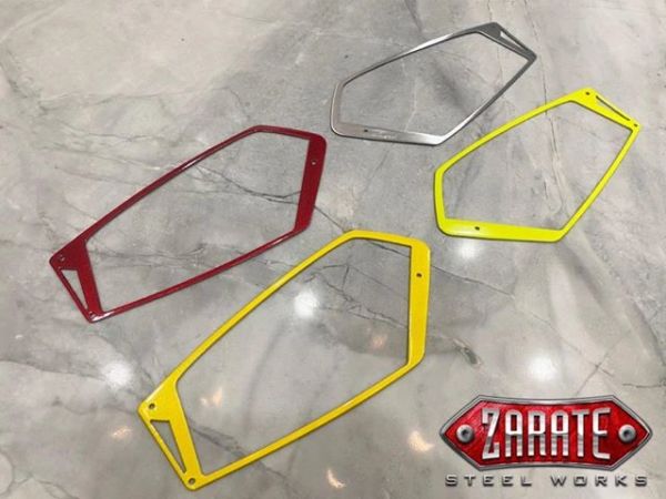 Zarate Steel Works Polaris Slingshot Side View Mirror Bezel Trim Kit (Pair)