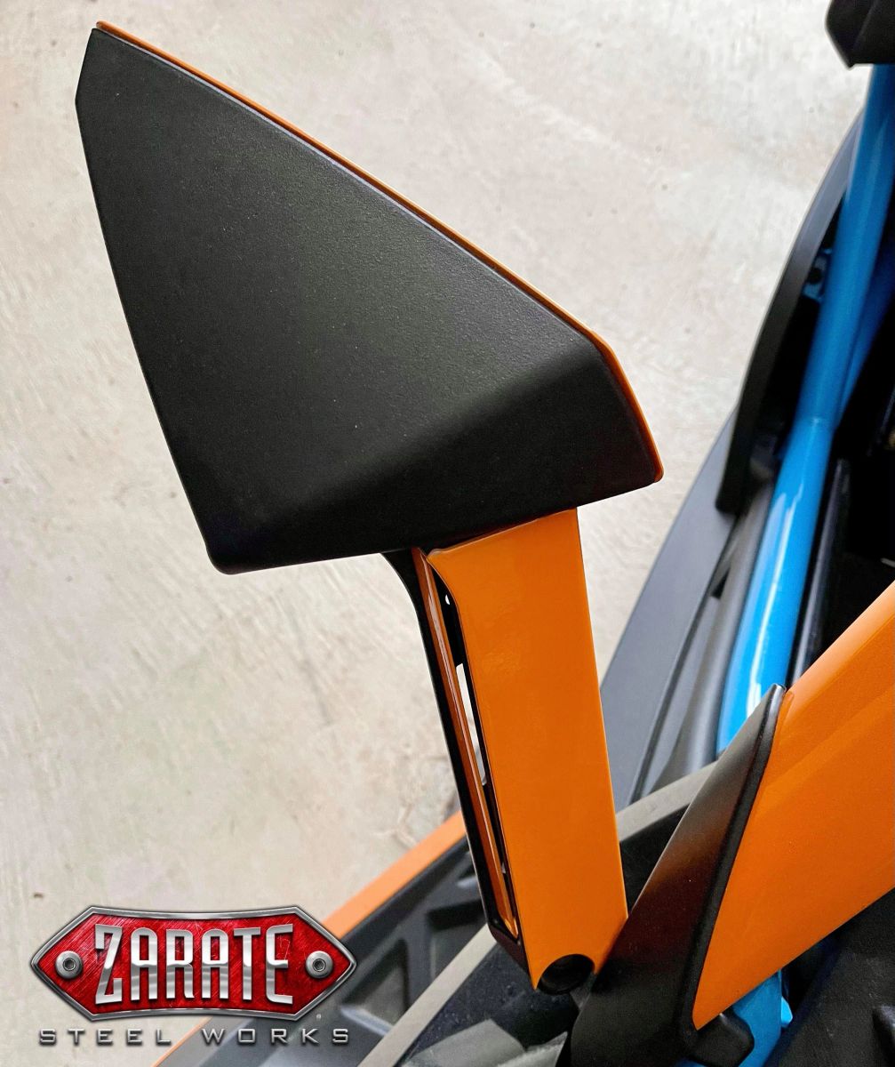 Zarate Steel Works Polaris Slingshot Side View Mirror Arm Accents (Pair) - Smooth Design
