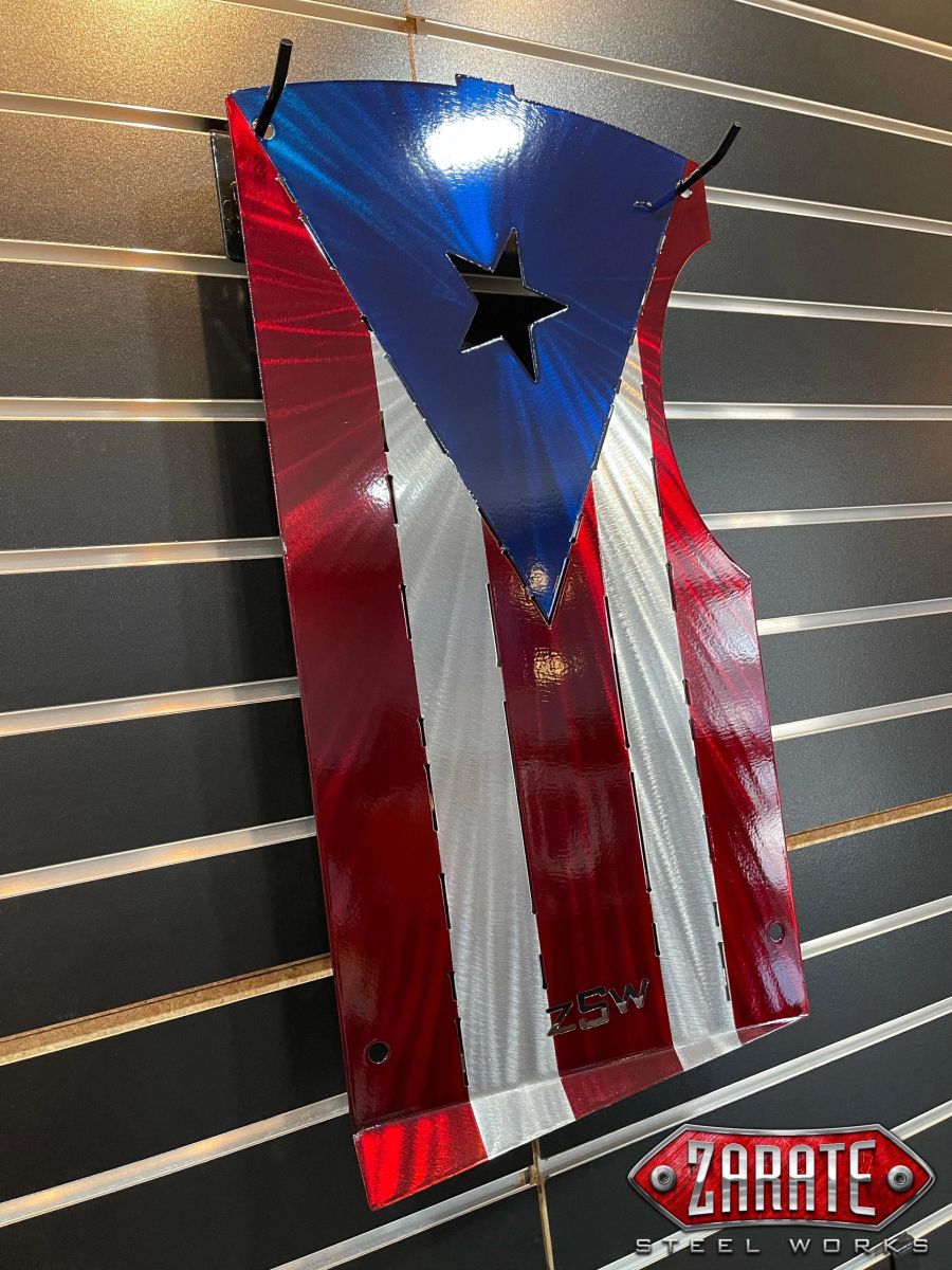 Zarate Steel Works Polaris Slingshot Puerto Rican Flag Rear Splash Panel