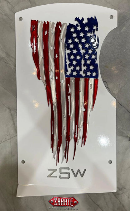 Zarate Steel Works Polaris Slingshot Tattered Flag Rear Splash Panel
