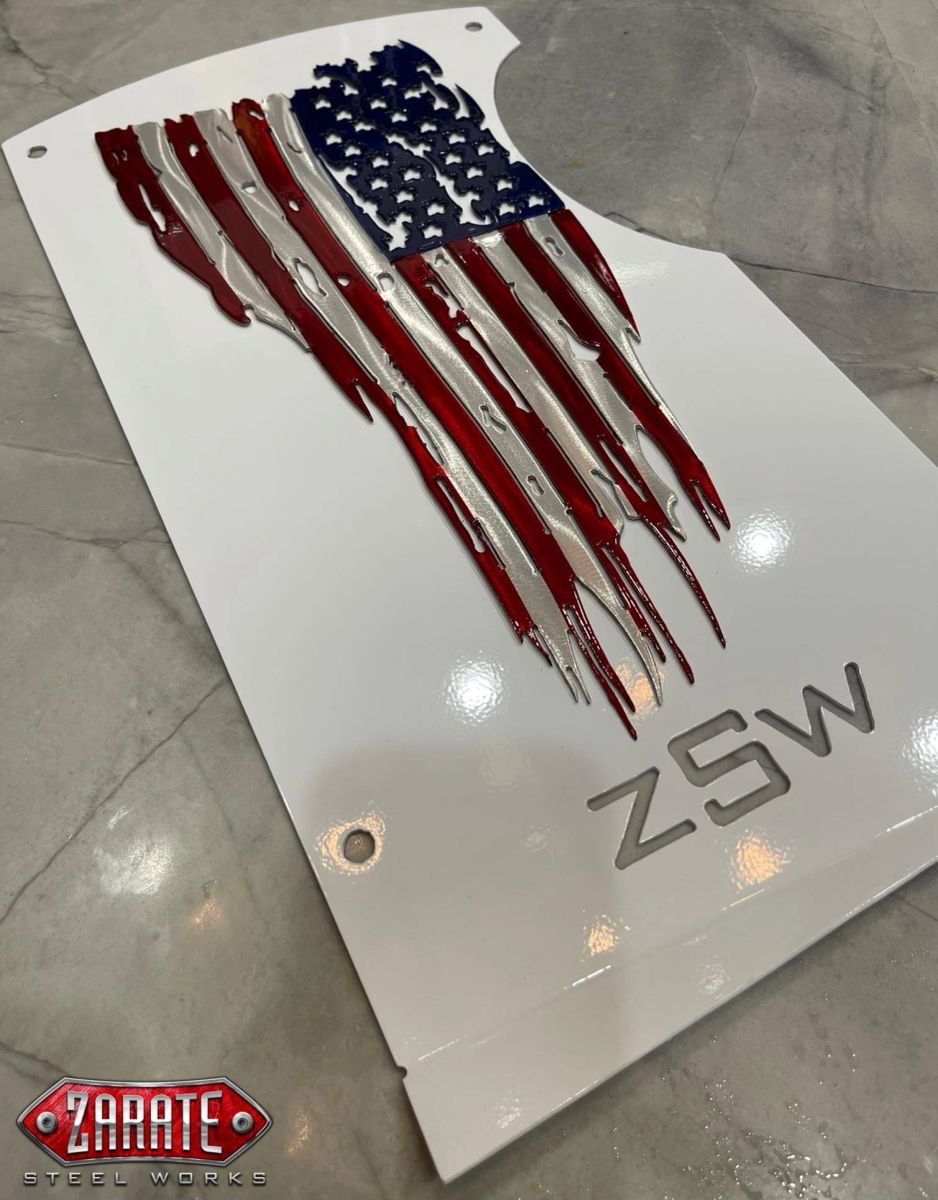 Zarate Steel Works Polaris Slingshot Tattered Flag Rear Splash Panel