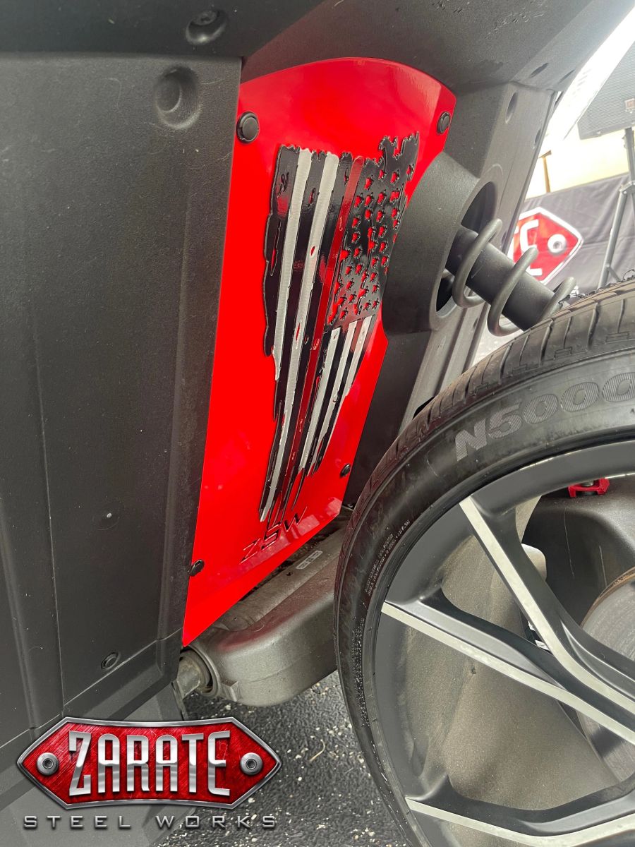 Zarate Steel Works Polaris Slingshot Tattered Flag Rear Splash Panel