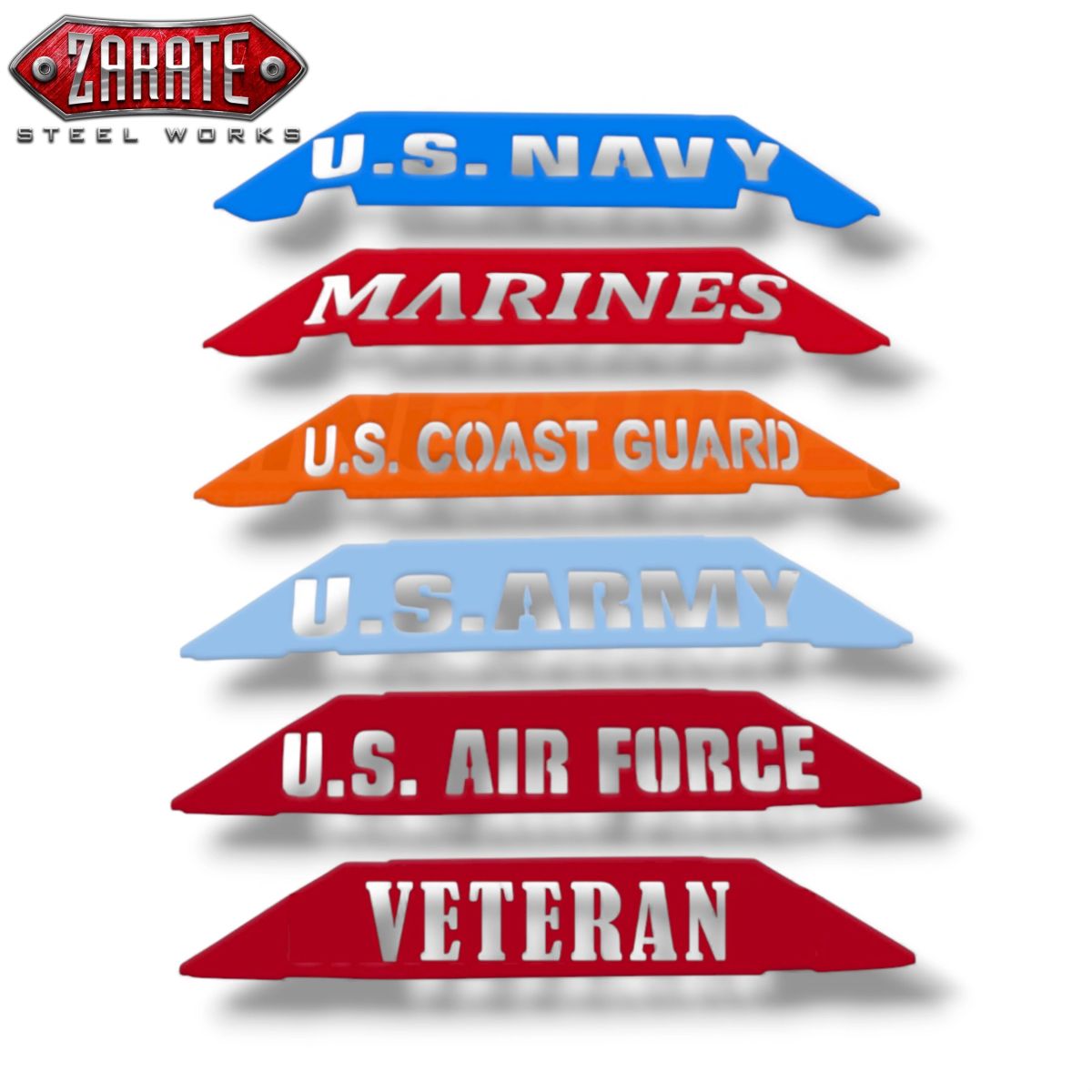 Zarate Steel Works Polaris Slingshot Front Bumper Lower Accent Trim - U.S. Armed Forces