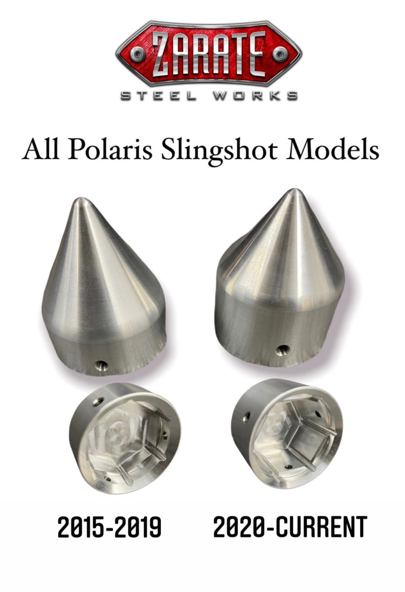 Zarate Steel Works Polaris Slingshot Billet Spike Axle Nut Cover