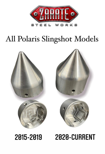 Zarate Steel Works Polaris Slingshot Billet Spike Axle Nut Cover