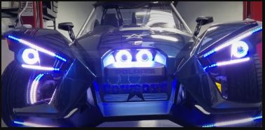 LITE THE NITE LEDS CHASE TRIPLE EYEBROW KIT FOR THE POLARIS SLINGSHOT ...