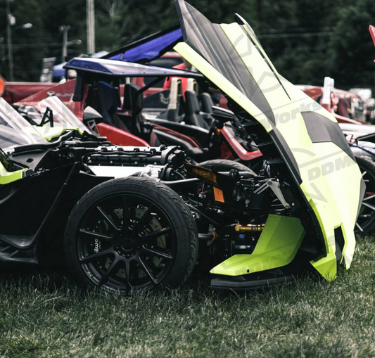 DDMWorks Hood Extension Hinges for Polaris Slingshot (2015–2026)
